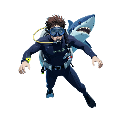 Push Gaming Anime Diver Maskottchen Razor Shark