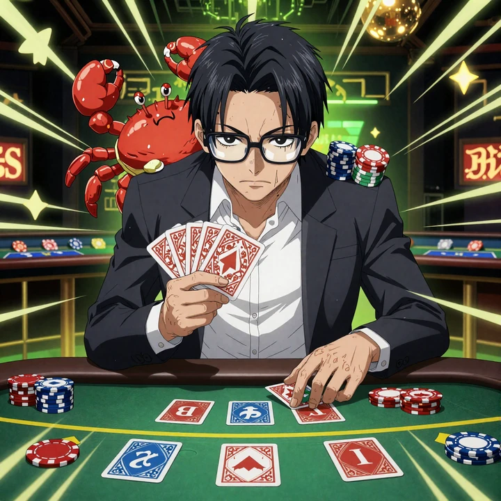 Professor-Sensei spielt Blackjack mit Bonus Crab am Live-Tisch